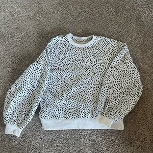 White Crew Neck Long Sleeve Sweatshirt